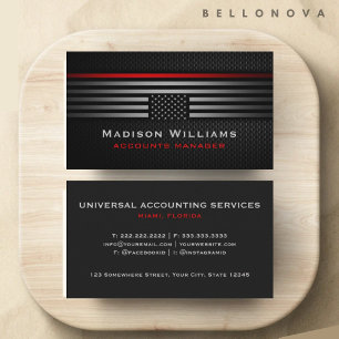 Anpassningsbar Black Grått Red USA America Flagga  Visitkort