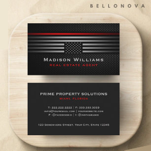 Anpassningsbar Black Grått Red USA America Flagga  Visitkort