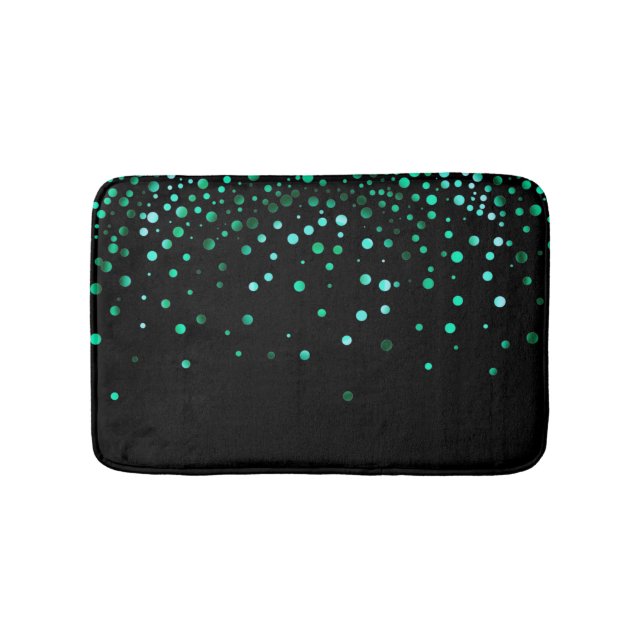Anpassningsbar Black Grönt Glitter Konfetti-Person Badrumsmatta (Framsidan)