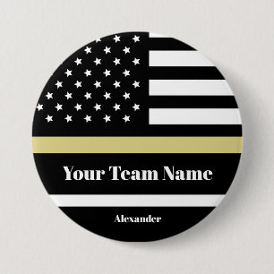 Anpassningsbar Black & Guld American Flagga med Te Knapp