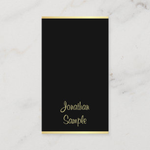 Anpassningsbar Black Guld Handskrivet Trendig Mode Visitkort