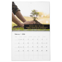 Anpassningsbar Black & Guld Monogram Logotyp Photo Kalender