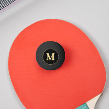 Anpassningsbar Black Guld Monogrammed Bord tennis 