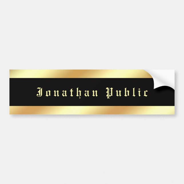 Anpassningsbar Black Guld Old Text Modern Trendig  Bildekal (Framsidan)