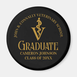 Anpassningsbar Black Guld Veterinary School Studen Magnet