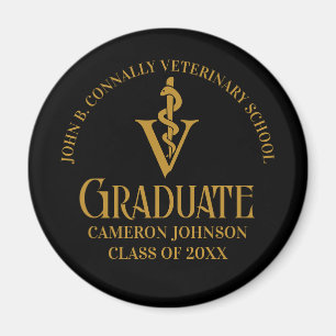 Anpassningsbar Black Guld Veterinary School Studen Magnet