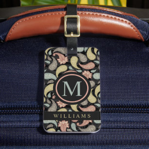 Anpassningsbar Black Gult Blue Rosa Paisley Mönste Bagagebricka