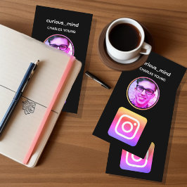 Anpassningsbar Black Instagram-fotostödraster Visitkort