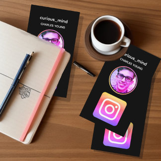Anpassningsbar Black Instagram-fotostödraster Visitkort