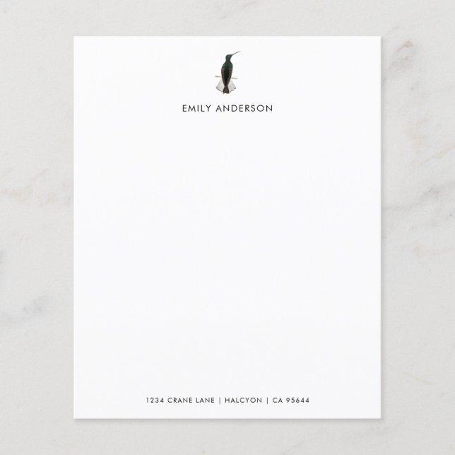 Anpassningsbar Black Jacobin Hummingbird Stationer (Framsida)