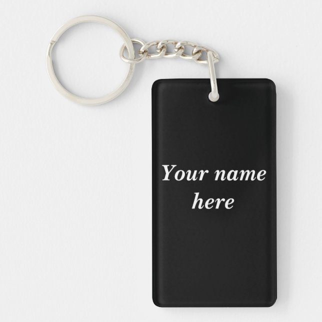 Anpassningsbar Black Keychain - Personlig Namn Gif Nyckelring (Framsidan)