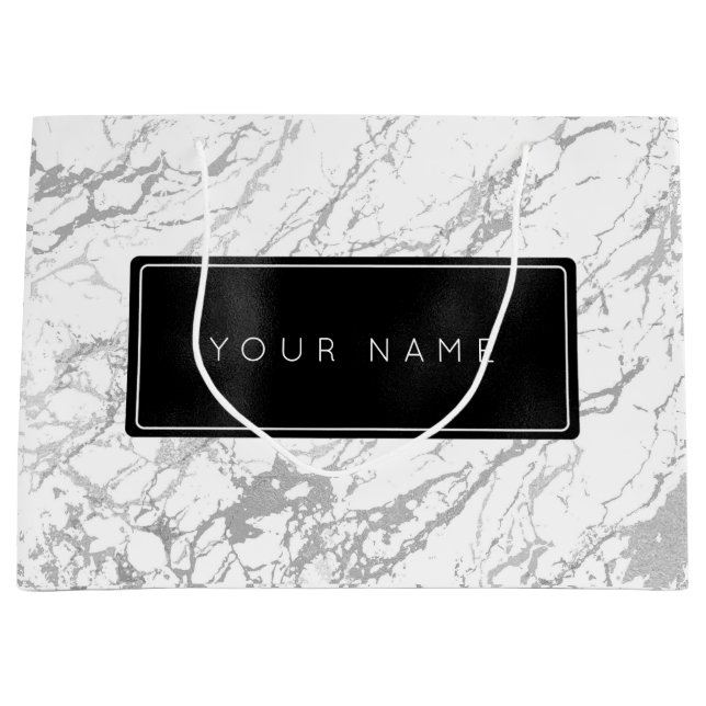 Anpassningsbar Black Metallic Minimal Marble Grått (Framsidan)