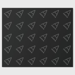 Anpassningsbar Black Modern Monogram-jul Presentpapper