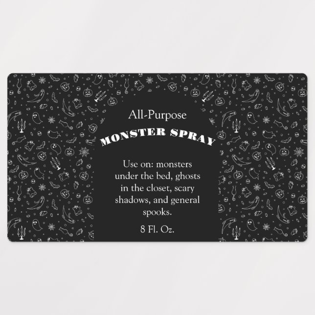 Anpassningsbar Black Monster Spray-etiketter Klistermärke (Design 1)