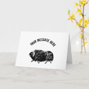 Anpassningsbar Black Muskox Illustration Kort