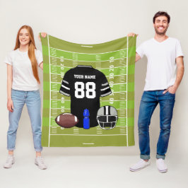 Anpassningsbar Black och Grått Football Jersey på  Fleecefilt
