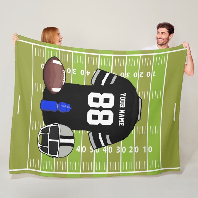 Anpassningsbar Black och Grått Football Jersey på  Fleecefilt (På plats)