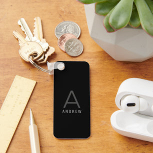 Anpassningsbar Black Personlig Monogram Metall Nyckelring