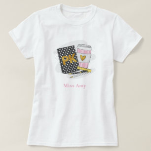 Anpassningsbar Black Pre K Teacher School T Shirt