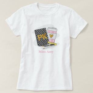 Anpassningsbar Black Pre K Teacher-utvärdering T Shirt
