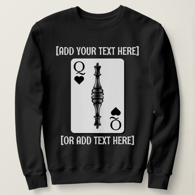 Anpassningsbar BLACK QUEEN CARD Chess Biet T Shirt (Design framsida)
