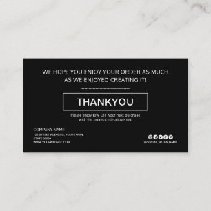 Anpassningsbar Black Rabatt Tack Business Logotyp Rabattkort