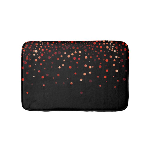 Anpassningsbar Black Red Glitter Confetti Personli Badrumsmatta (Framsidan)