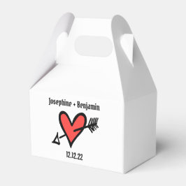 Anpassningsbar Black & Red Kärlek Heart Wedor-favo Presentaskar