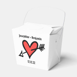 Anpassningsbar Black & Red Kärlek Heart Wedor-favo Presentaskar