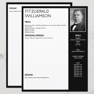 Anpassningsbar Black RESUME CV Photo Template