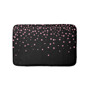 Anpassningsbar Black Rosa Glitter Confetti Personl Badrumsmatta