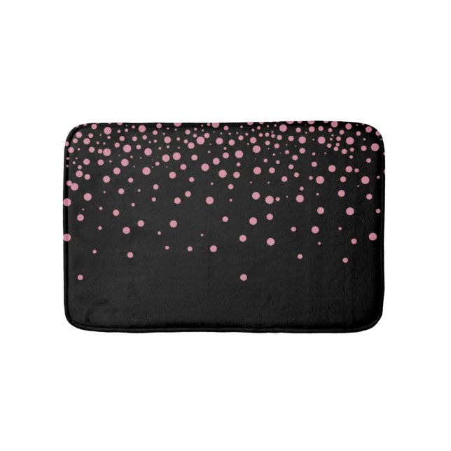 Anpassningsbar Black Rosa Glitter Confetti Personl Badrumsmatta (Framsidan)