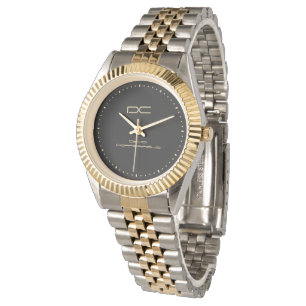 Anpassningsbar Black Silver Guld 2-ton Armbandsur