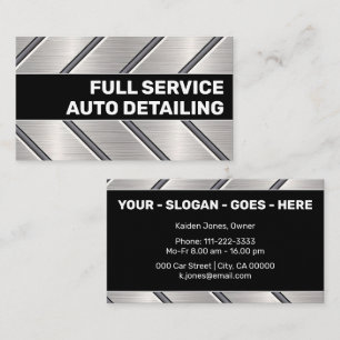 Anpassningsbar Black Silver Metall Steel Car Servi Visitkort