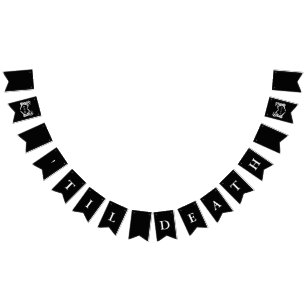 Anpassningsbar Black Skeleton Dekoration Til Död B Vimplar