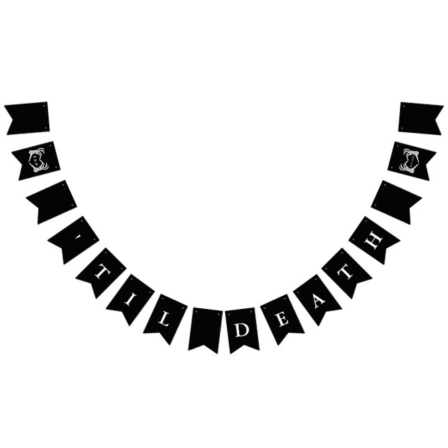 Anpassningsbar Black Skeleton Dekoration Til Död B Vimplar (Alla)