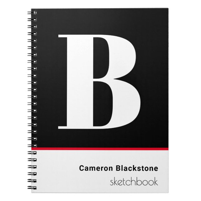 Anpassningsbar Black Sketchbook Anteckningsbok (Framsidan)
