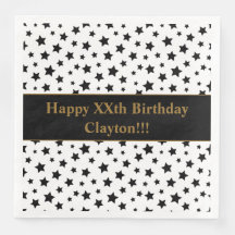 Anpassningsbar Black Stars med Message Födelsedags