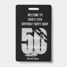 Anpassningsbar Black VIP Pass Födelsedagsfest inbj