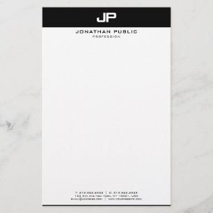 Anpassningsbar Black White Modern Minimalist-mall Brevpapper
