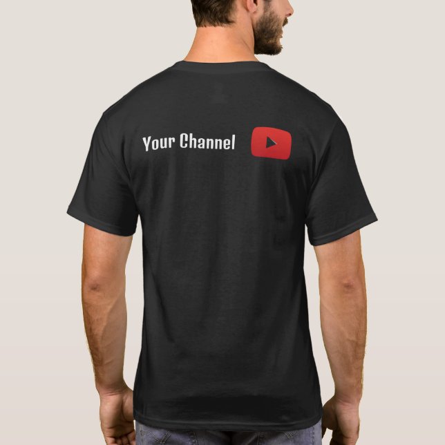 Anpassningsbar Black YouTube Channel Logotyp T-Shi T Shirt (Baksida)