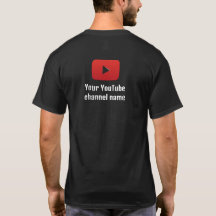 Anpassningsbar Black YouTube Channel Logotyp T-Shi