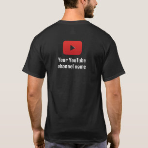 Anpassningsbar Black YouTube Channel Logotyp T-Shi T Shirt