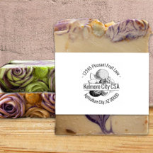 Anpassningsbar Blandad frukt Artwork Round Adress 