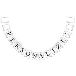 Anpassningsbar Blank Bröllop Bunting Flagga Banner