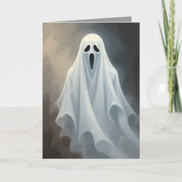 Anpassningsbar Blank Halloween | Cute Lakan Ghost- Kort