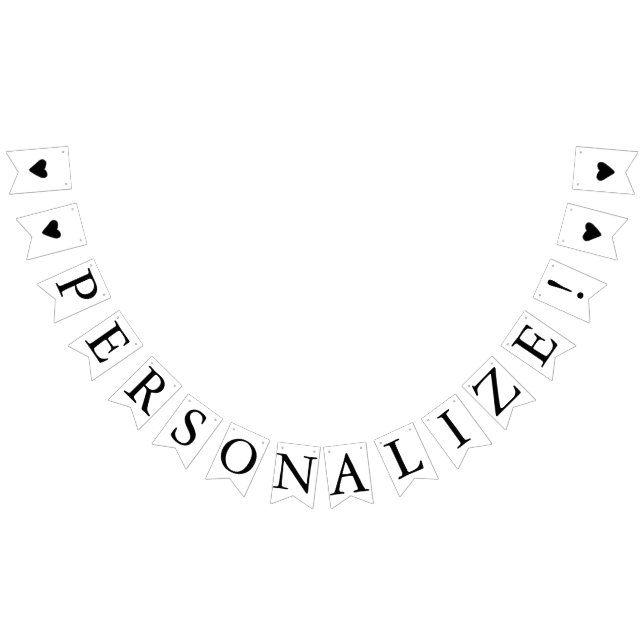 Anpassningsbar Blank Heart Bröllop Bunting Flagga  (Alla)