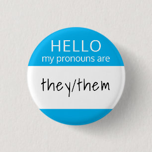 Anpassningsbar Blank HEJ Mina Pronouns är Badge Knapp