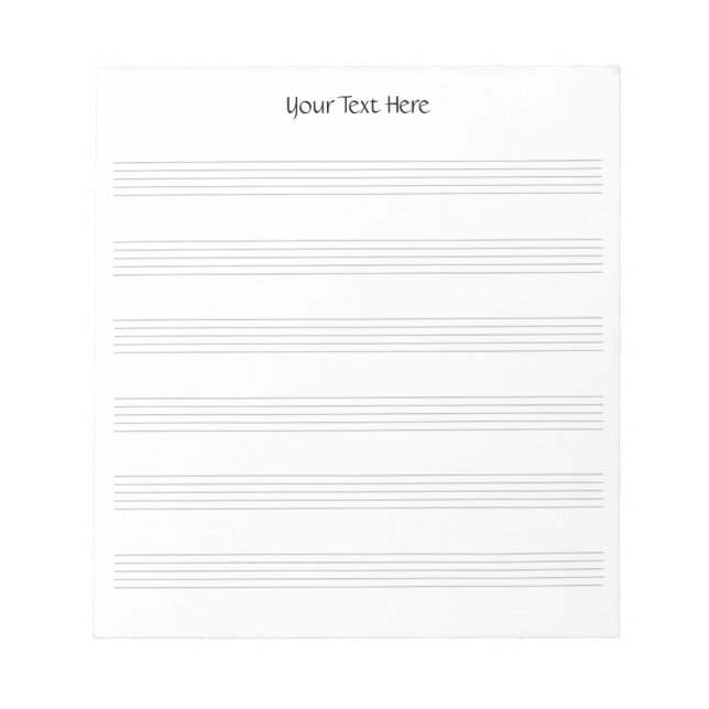 Anpassningsbar Blank Lakan Music 7 Staves Anteckningsblock (Framsida)