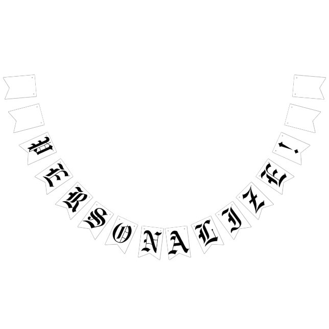 Anpassningsbar Blank Old English Gothic Bröllop Vimplar (Alla)